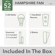 preview thumbnail 11 of 18, Hunter 52" Hampshire Ceiling Fan with LED Light Kit and Handheld Remote - Farmhouse - Exclusive SureSpeed!