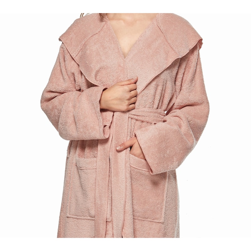 Women's Angel Stlyle Robe Ankle Long Hooded Turkish Cotton Bathrobe