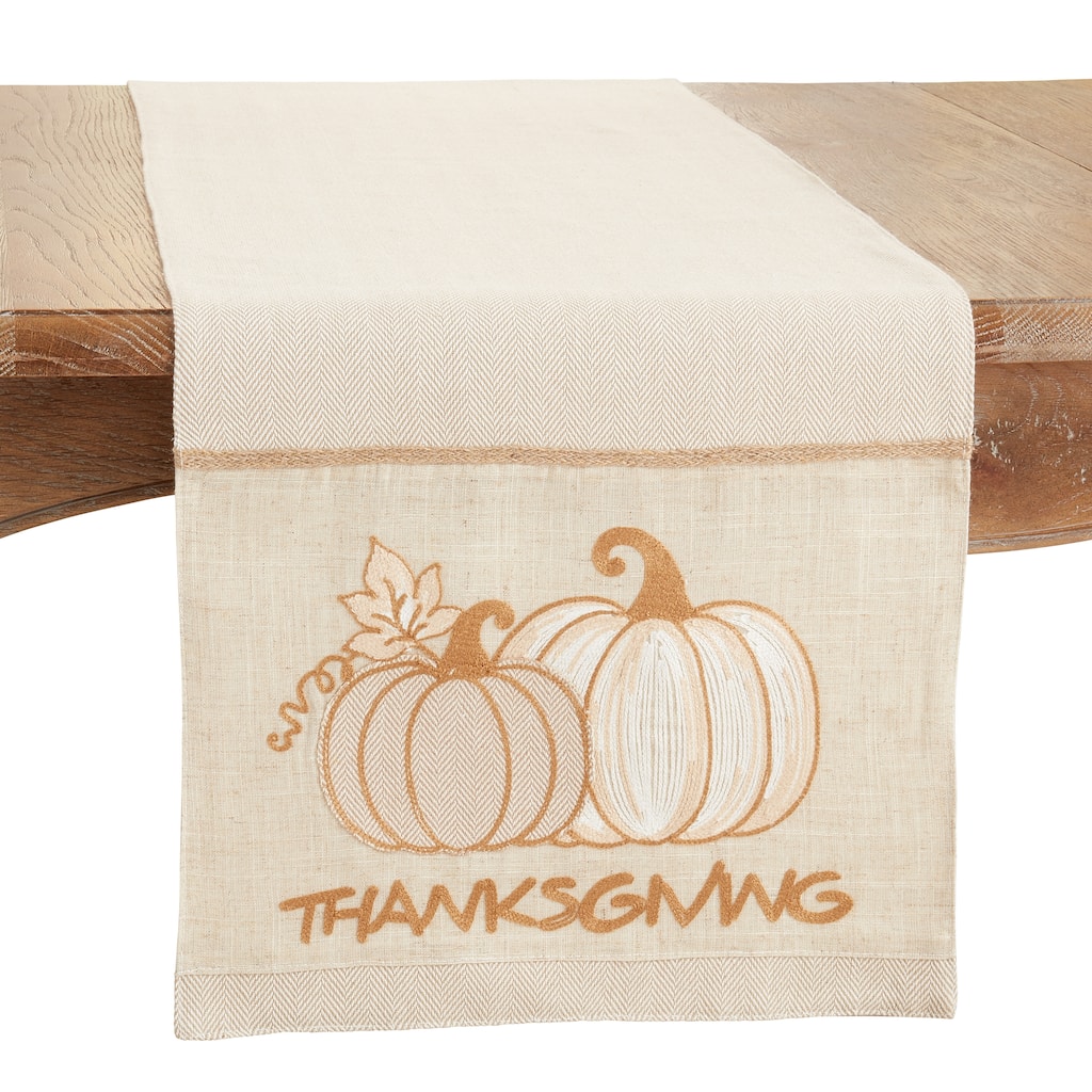 Table Runner With Thanksgiving Pumpkins Design - 16"x70"
