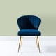 preview thumbnail 83 of 105, Luna Modern Glam Upholstered Tufted Back Side Accent Dining Chair with Small Base by HULALA HOME NAVY