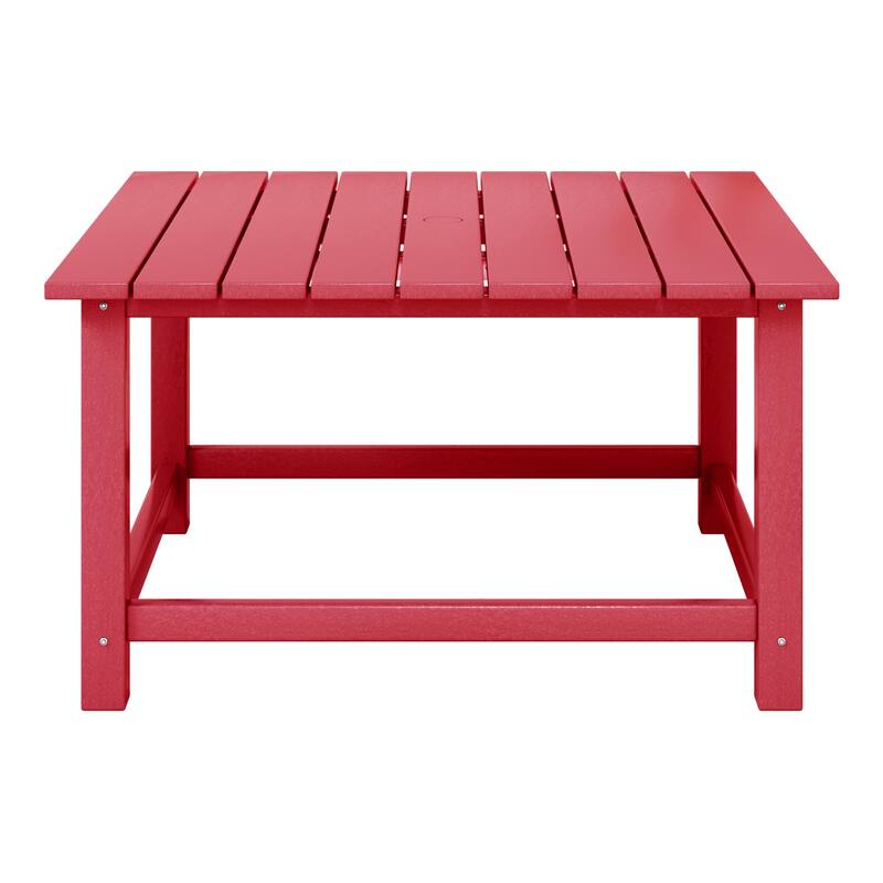 Altura Outdoor 5-Piece Adirondack Chair With Square Coffee Table Conversation Set