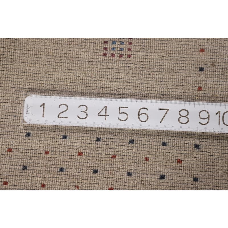 Tribal Gabbeh Indian Area Rug Handmade Beige Wool Carpet - 4'7"x 6'5"