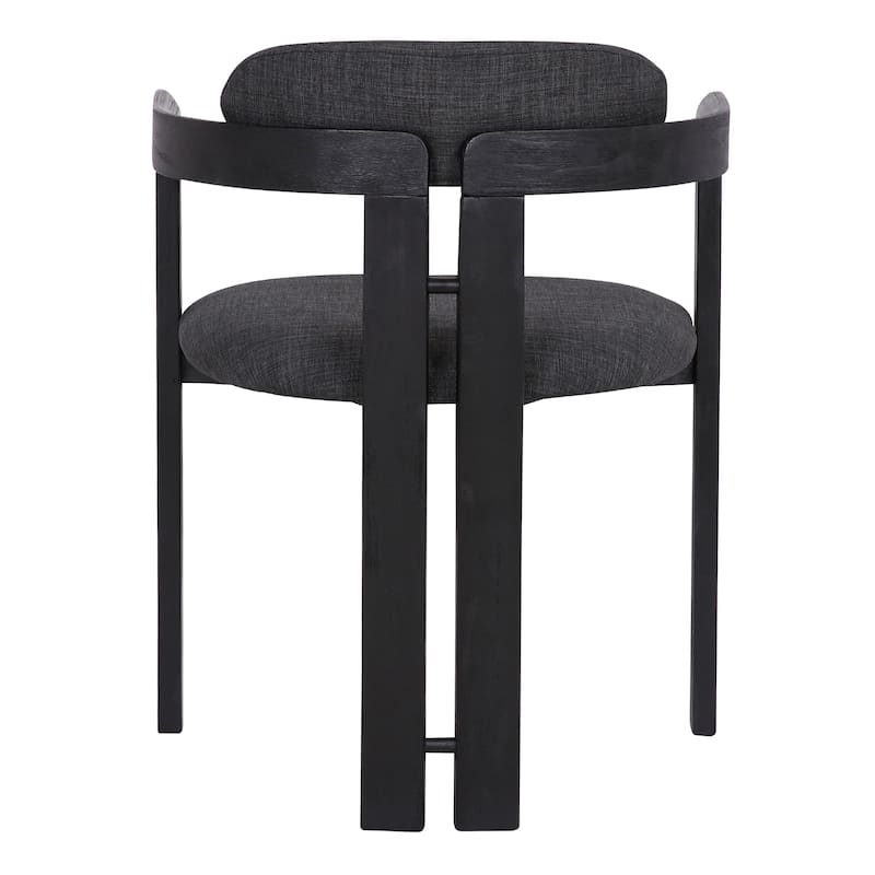 Jazmin Mid-Century Modern Upholstered Barrel Dining Chairs - Set of 2