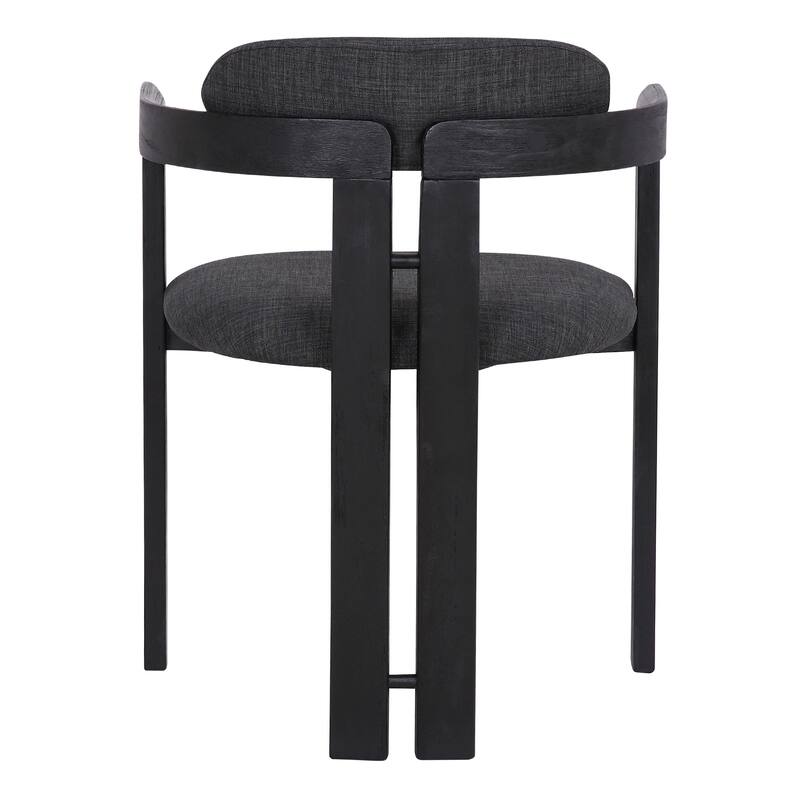 Jazmin Mid-Century Modern Upholstered Barrel Dining Chairs - Set of 2