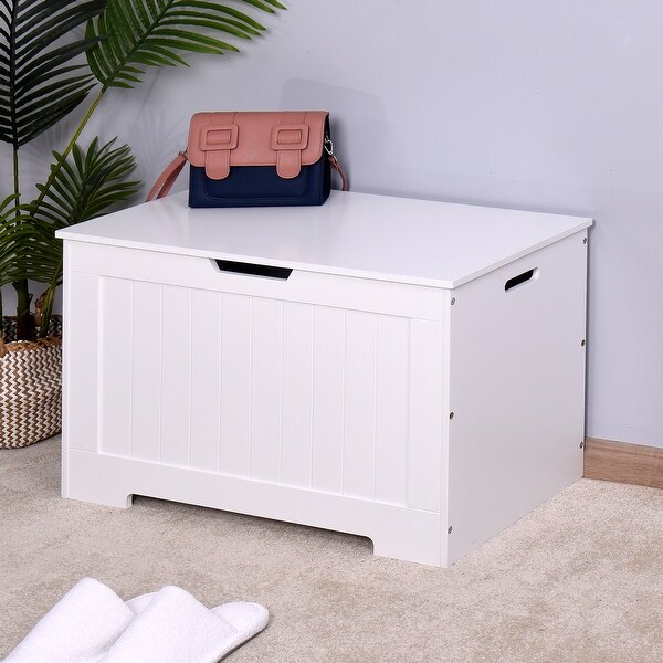 Toy chest with outlet seat on top