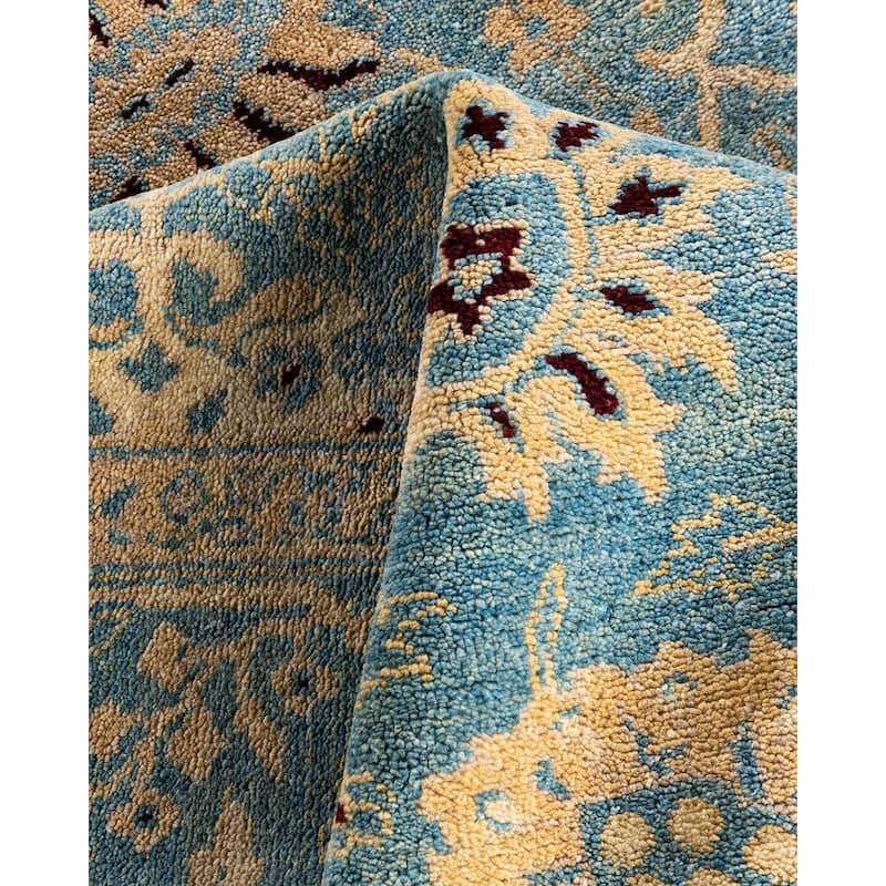 Overdyed, One-of-a-Kind Hand-Knotted Area Rug - Blue - 6' 1" x 9' 0"