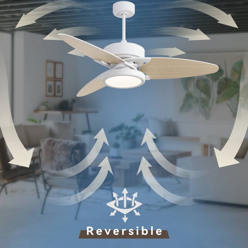 Light Pro 52 in. LED Indoor White Smart Ceiling Fan with Remote Control