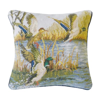 Ducks In Flight Needlepoint Pillow Decor Decoration Throw Pillow for Couch Chair Living Room Bedroom