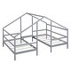 preview thumbnail 17 of 20, Double Twin Size Triangular House Kids Beds Frame with Built-in Table for Shared Space, Solid Pine Construction, White