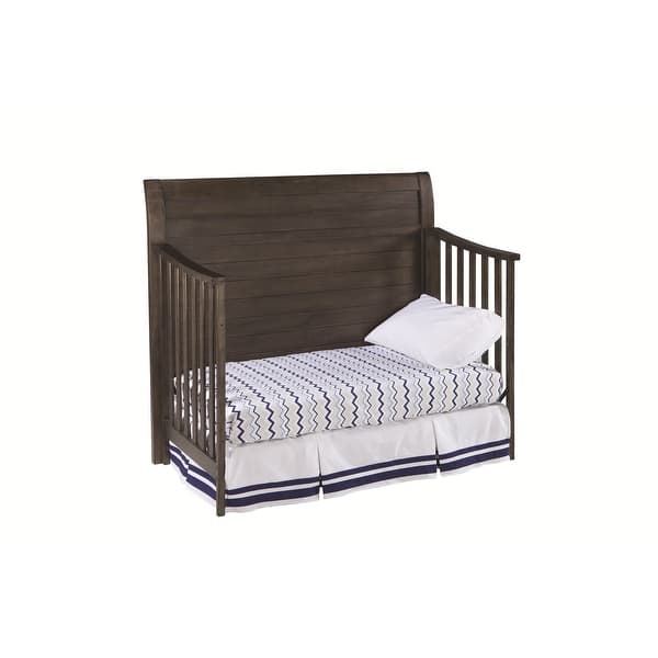 slide 2 of 5, Taylor 57" Wide Farmhouse Convertible Crib, River Rock Brown