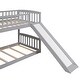 preview thumbnail 14 of 25, Stairway Twin Over Twin Bunk Bed with Stairs Cabinet, Built-in Ladder and Safety Guardrails, Floor Bed Storage Platform Bed