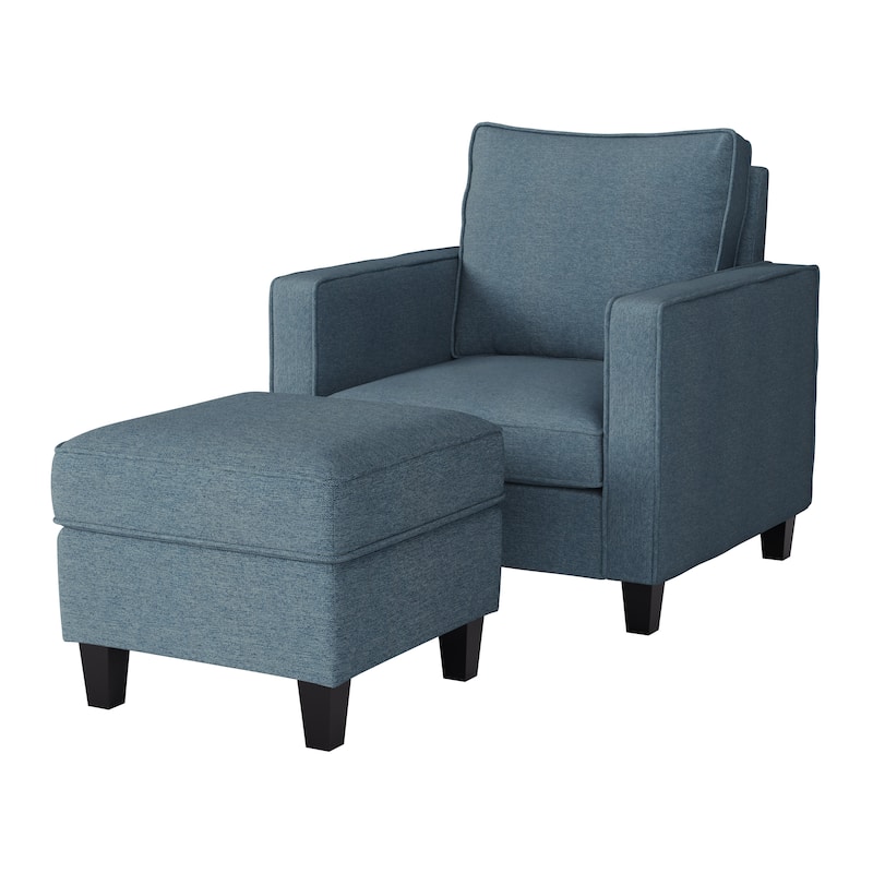 2 Piece Georgia Accent Chair with Ottoman Set