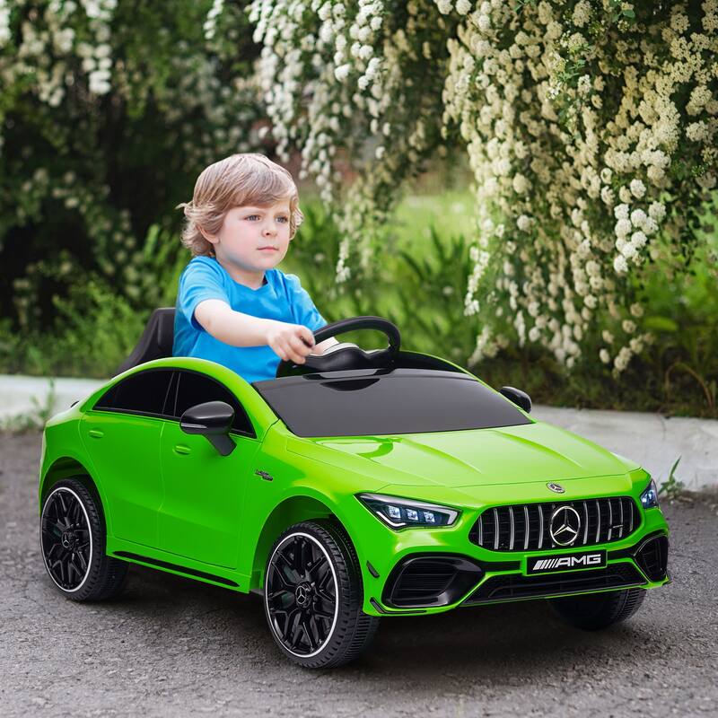 Licensed Mercedes-Benz AMG CLA 45 Ride-On Car for Kids with Parent Remote Control, Adjustable Speeds, and Interactive Features