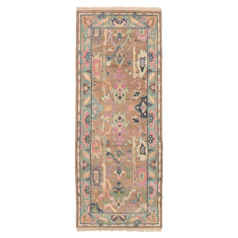 ECARPETGALLERY Hand-knotted Modern Oushak Tan Wool Rug - 2'5 x 6'2 - Tan - 2'5 x 6'2