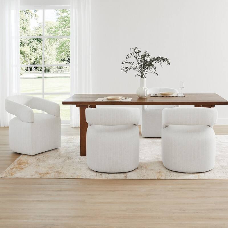 Spruce & Spring Parker Modern Mobile Dining Chair with Casters & Open Back