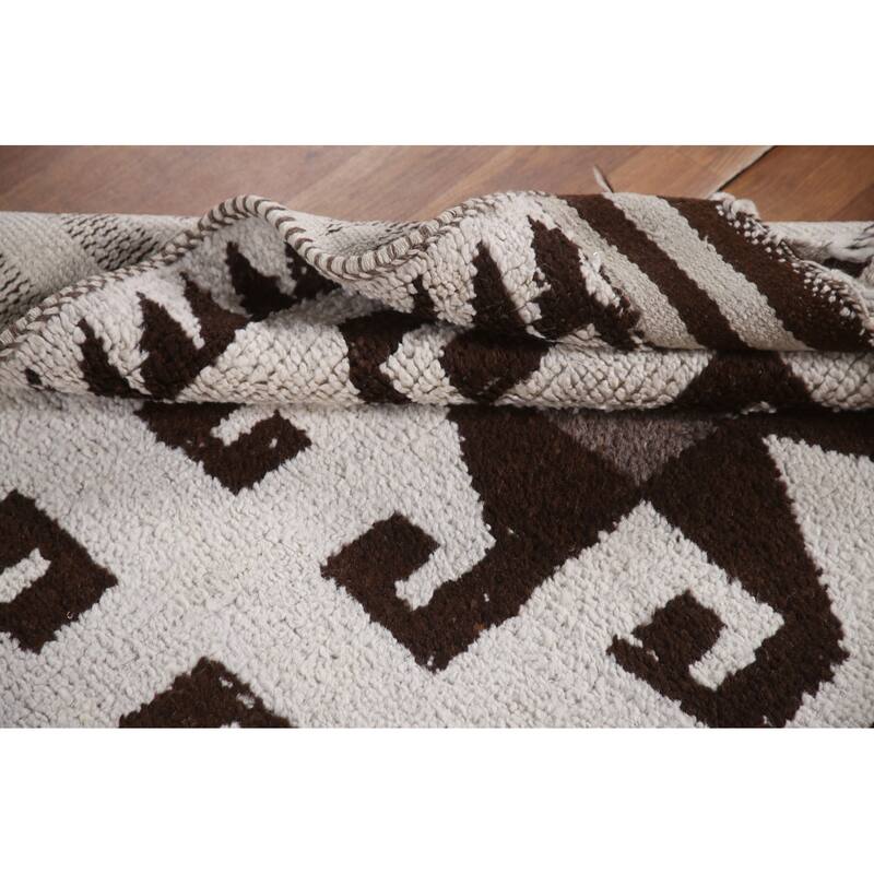 Natural Dye Tribal Beige Anatolian Runner Rug Hand-knotted Wool Carpet - 3'5"x 11'8"