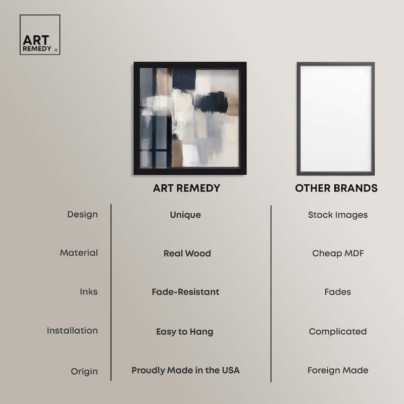 Blue and Tan Abstraction II Shadowbox by Art Remedy