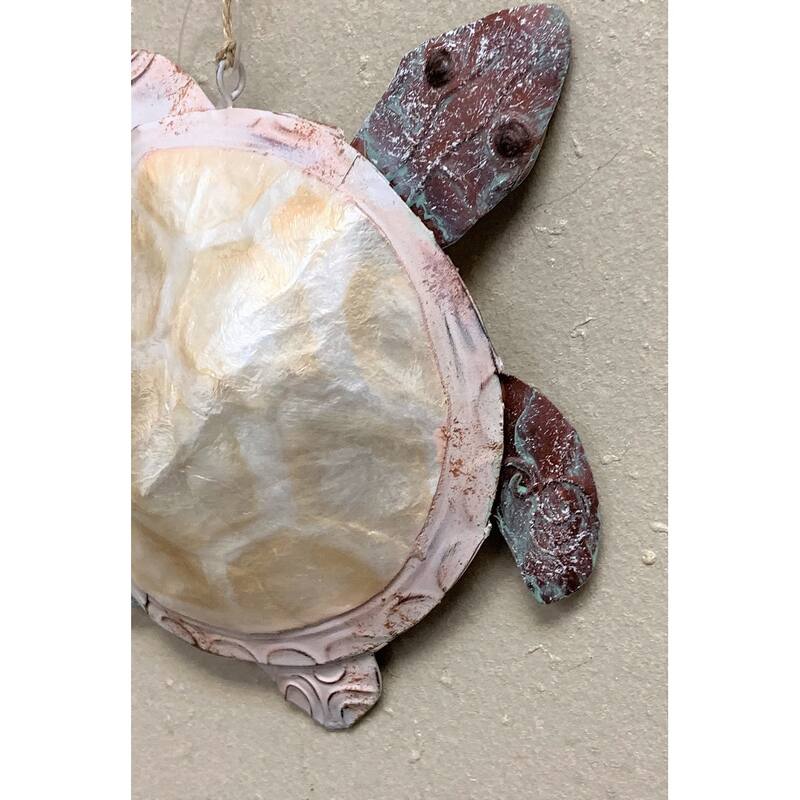 Sandy Bottom Sea Turtle Christmas Holiday Ornament Metal - Multi