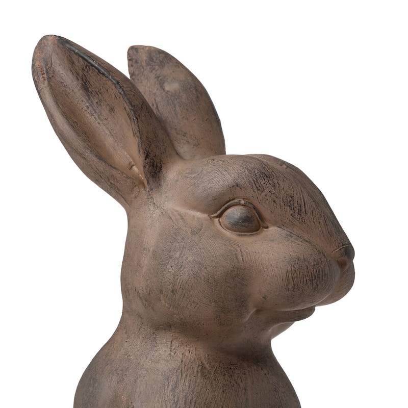 Glitzhome MgO Standing Rabbit Bunny Garden Yard Statue Indoor Figurines
