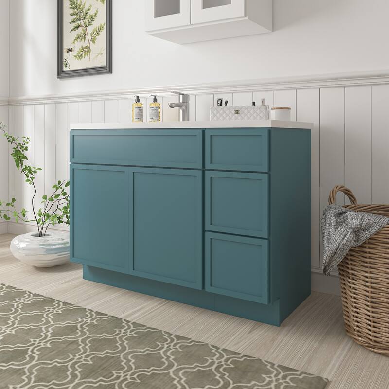Vanity Art 42" Birch Freestanding Bathroom Vanity Cabinet without Top