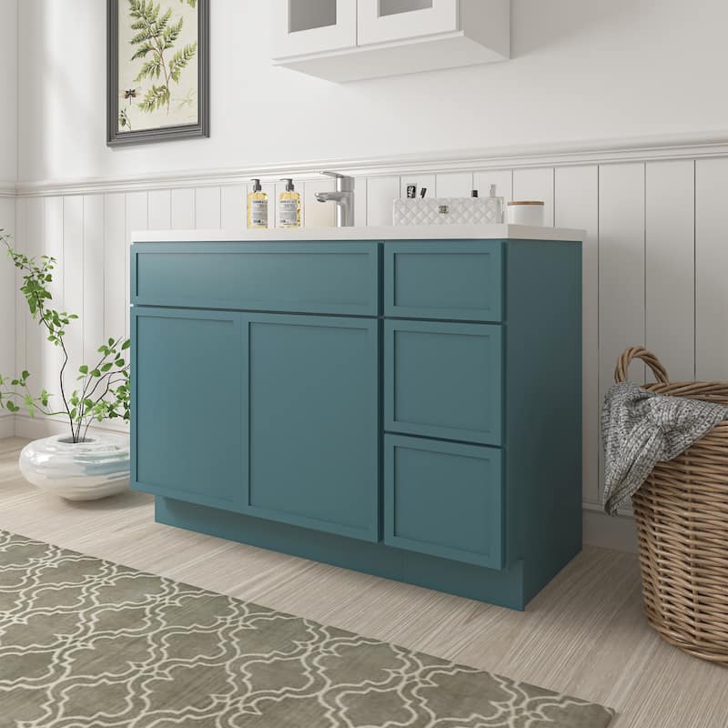 Vanity Art 48" Birch Freestanding Bathroom Vanity Cabinet without Top