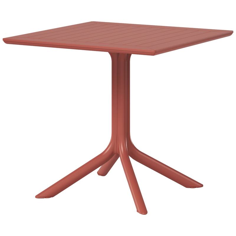 Frond and Form 31.5" Outdoor Square Dining Table - Red