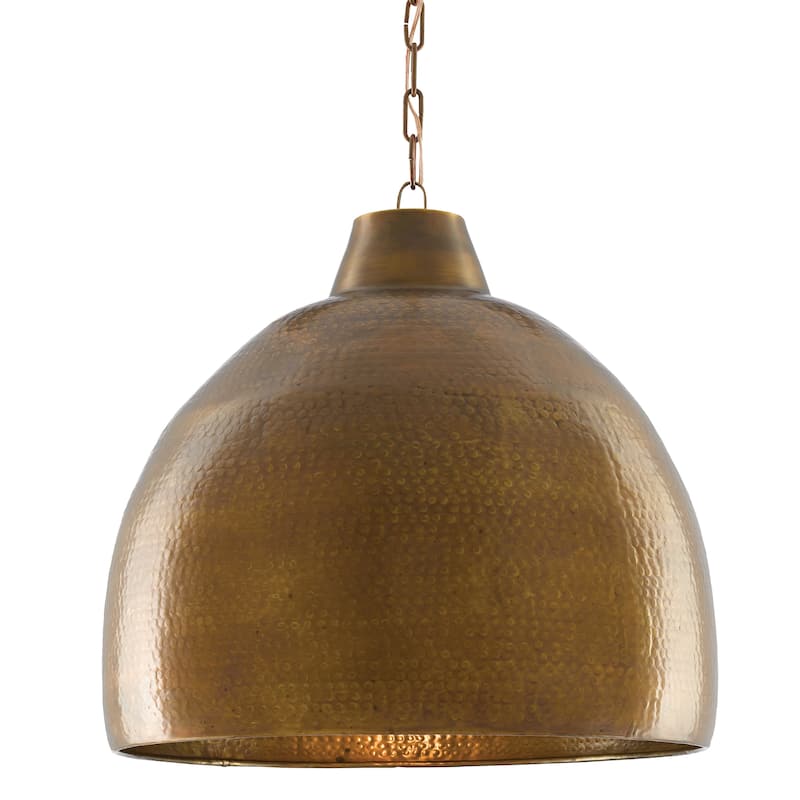 Currey & Company Earthshine Large Brass Pendant - 21.5"h x 22"dia