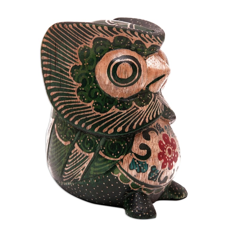 Novica Handmade Midnight Owlet Wood Figurine
