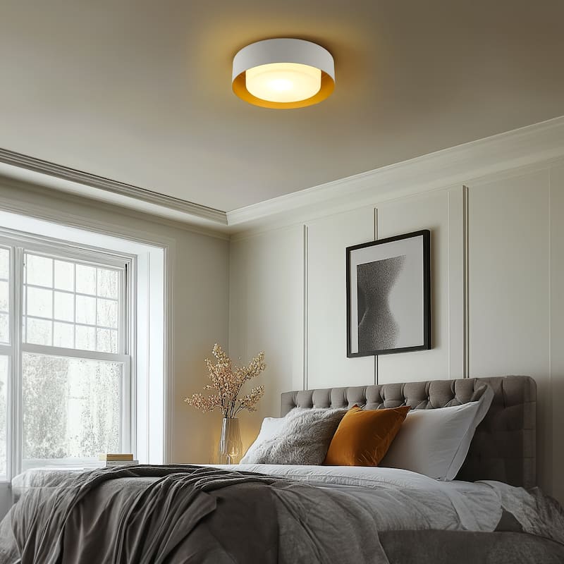 11Inch/ 14 Inch /20 Inch Flush Mount Ceiling Light with Frosted Glass Shade
