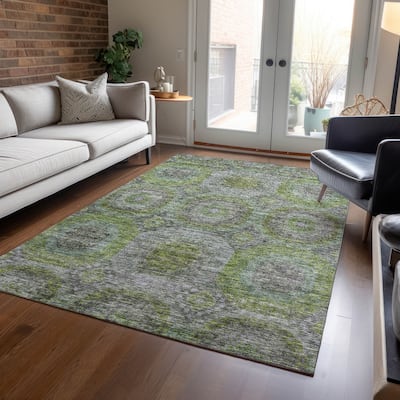 Machine Washable Indoor/ Outdoor Vintage Traditional Chantille Rug