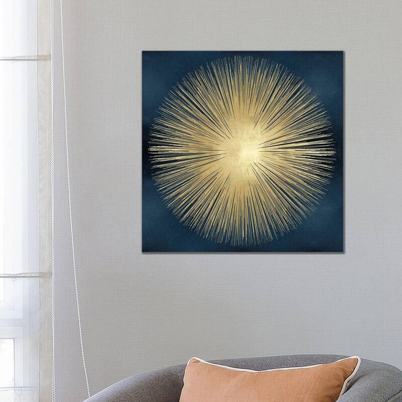 iCanvas "Sunburst Gold On Blue I" by Abby Young Canvas Print - 26x26x1.5