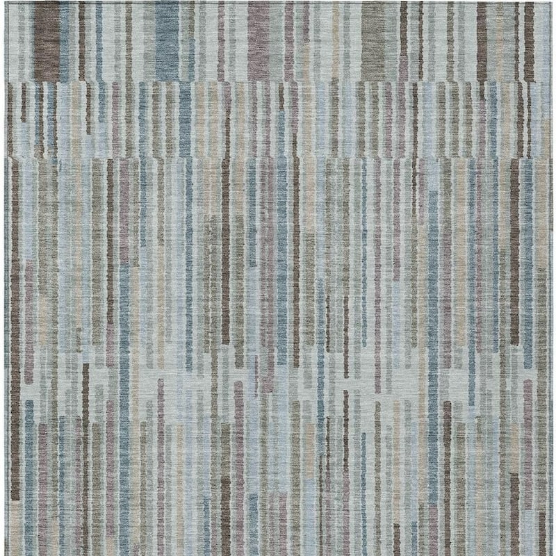HomeRoots Striped Transitional Rectangle Outdoor Rug
