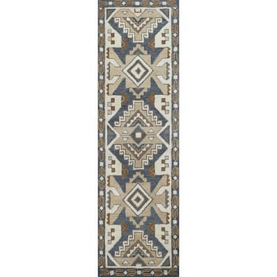 Alora Decor Ryder Ivory, Beige, and Grey Hand-tufted Southwestern Wool Rug