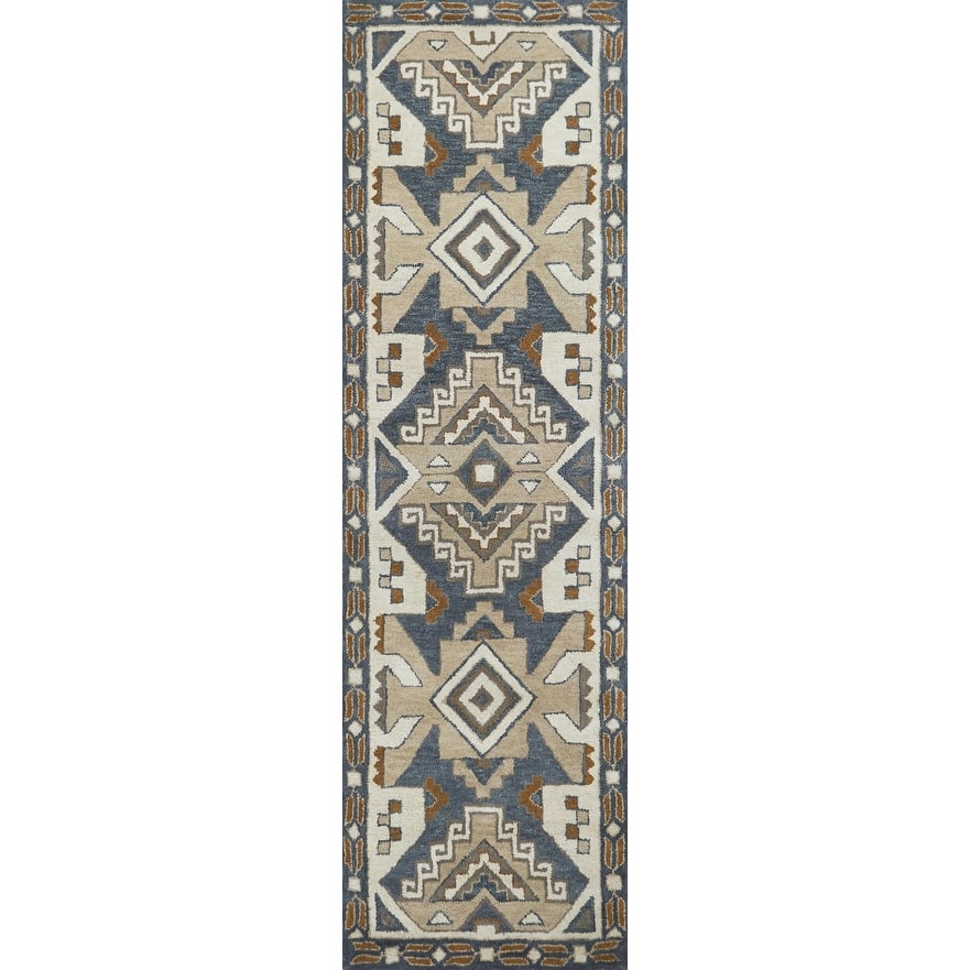 Alora Decor Ryder Ivory, Beige, and Grey Hand-tufted Southwestern Wool Rug