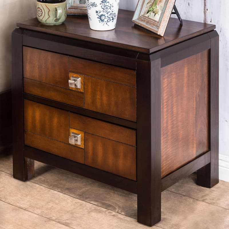 Jupa Transitional Walnut Wood 2-Piece Panel Bedroom Set by Furniture of America