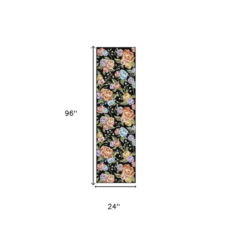 HomeRoots Floral Traditional Rectangle Area Rug