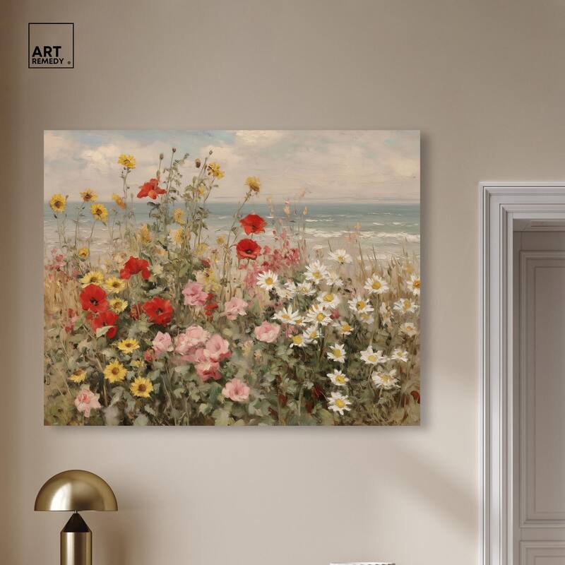 Misty Ocean Field II Canvas by Art Remedy, Gallery Wrapped