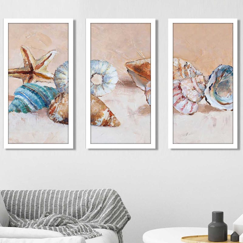 "Gathered Shells on the Shore" 3 Piece Print on Acrylic
