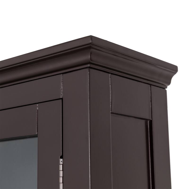 Glitzhome 5.8FT Espresso/ Walnut Bathroom Storage Cabinet Spacesaver Organizer