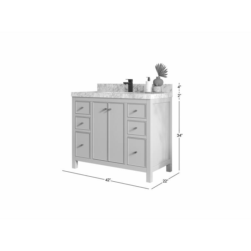 Willow Collections 42 in. W x 22 in. D Chicago Single Sink Bathroom Vanity with Countertop