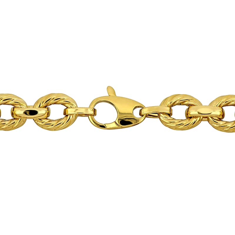 Miadora 7.8mm Twisted Oval Link Bracelet 14K Yellow Gold