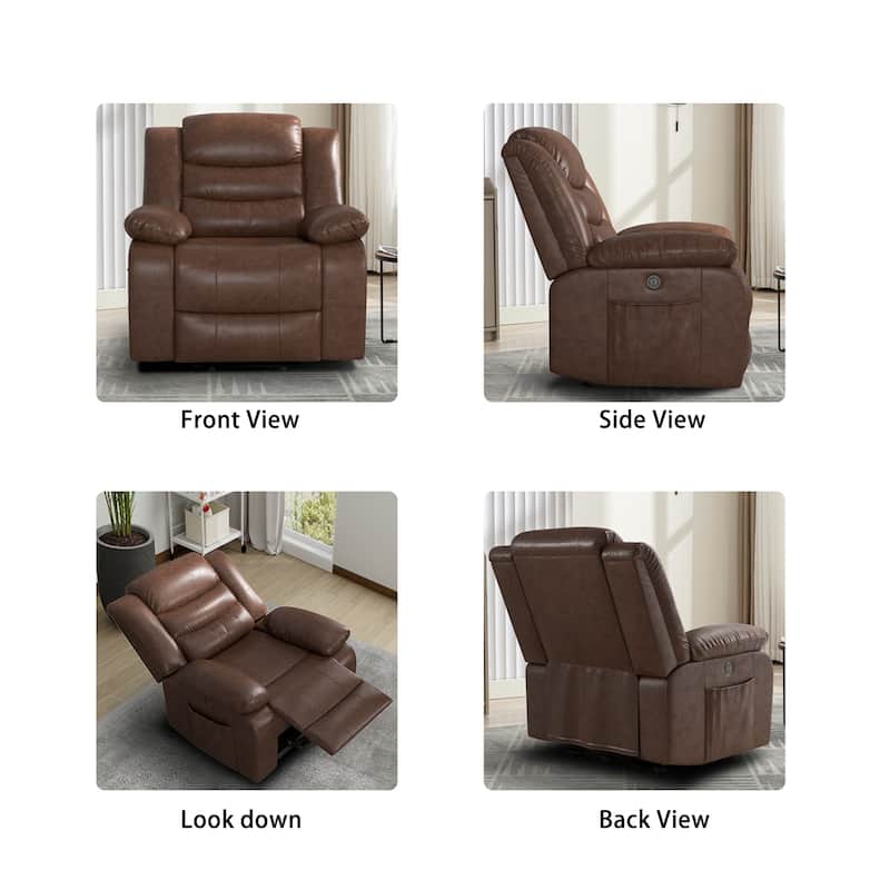 Faux Leather Power Lift Recliner Chair for Elderly People