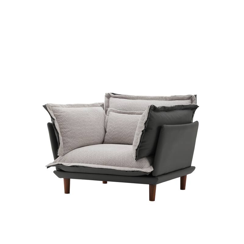 Modern Style Chenille Oversized Armchair Accent Chair Single Sofa Lounge Chair for Living Room, Bedroom