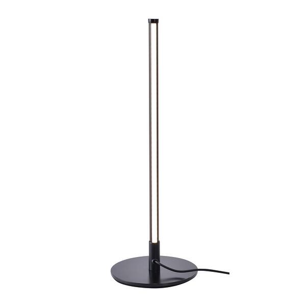 slide 2 of 8, 1-Light Black LED Stick Table Lamp With A White Acrylic Diffuser