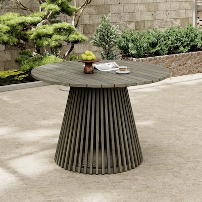 Christopher Knight Home - Sherlock Rustic Acacia Patio Round Dining Table