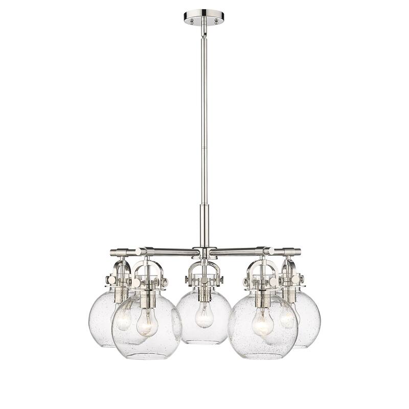 Innovations Lighting Newton Sphere - 5 Light 7" Stem Hung Chandelier.