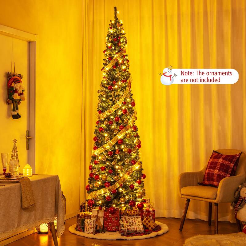 Gymax 6/7/8 FT Pencil Christmas Tree w392/523/671 Memory Wire Branch - See Details