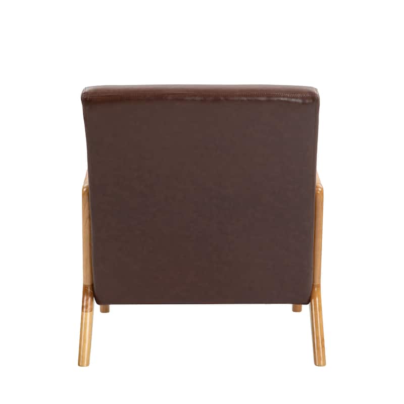 Mid Century Solid Wood Upholstered Accent Chair