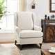 preview thumbnail 7 of 13, Enova Home Super Stretch Rhombus Jacquard Spandex Fabric 2 Pieces T-Cushion Wingback Slipcover - N/A Ivory White