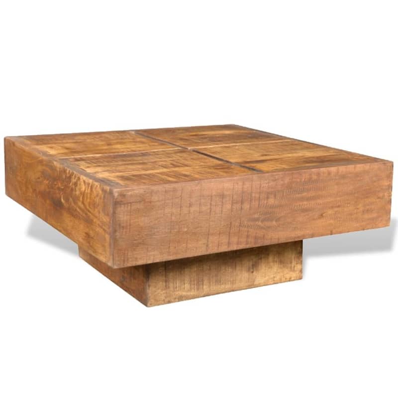 vidaXL Coffee Table Brown Square Solid Mango Wood - 27" x 27" x 12"